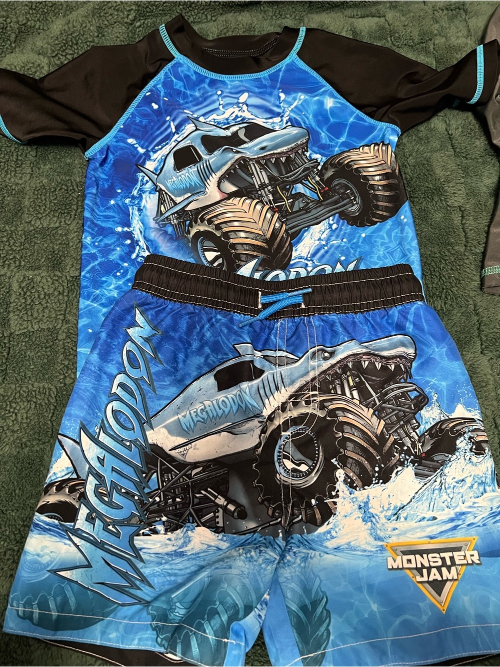 Monster Jam Megalodon Boys Swim Set - Blue- 3T